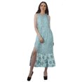 thumbnail image 1 of Moomaya Rayon Printed Halter Neck Dress Womens Front Slit Long Maxi Party Dress, 1 of 4