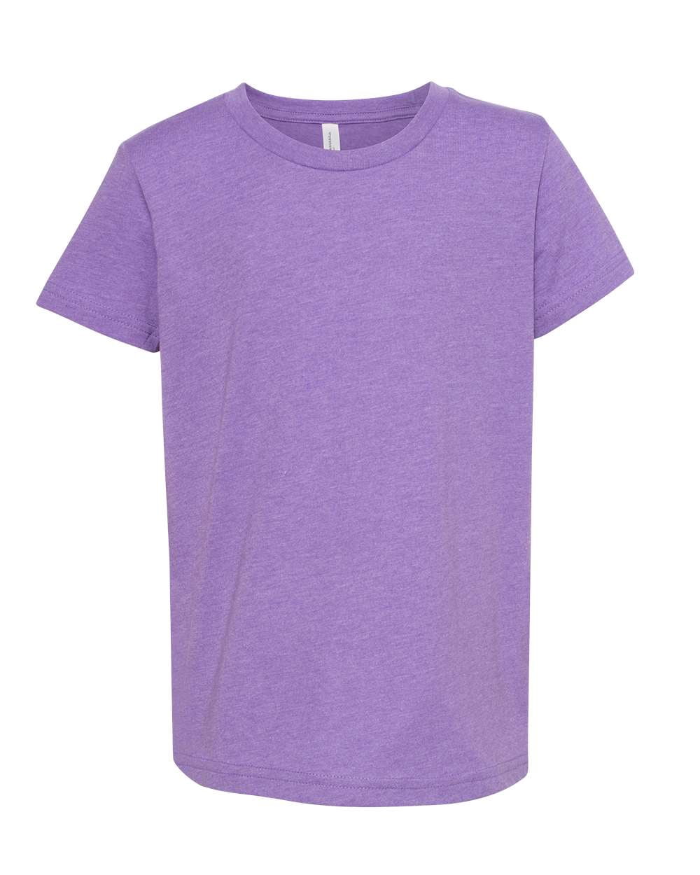 Bella Canvas Jersey Short-Sleeve Tee 3001Y, S, Heather Team Purple