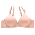 thumbnail image 1 of ManxiVoo Side Folded Full Coverage Wireless Bra for Women Soft Lightweight Support Minimizer with Wide Band L Size Pink, 1 of 7