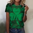 thumbnail image 2 of QIPOPIQ T-Shirts à Manches Courtes pour Femmes à Col Rond St. Patrick's Day T-Shirts Hauts Shamrock T-Shirt Chemise Verte Tunique St Patricks Day Chemises Imprimées pour Dames Col Rond Chemises de Vacances T-Shirts Graphiques Aubaines, 2 of 4