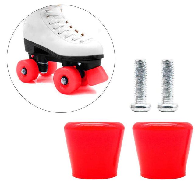 VONKY 2x Inline Skates Roller Brakes Block Non-Slip Safety Stopper Red
