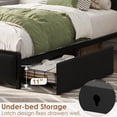 thumbnail image 3 of Yiwa Twin Size Bed Frame with 2 Storage Drawers and Charging Station, Rustic Linen Upholstered Platform Bedframe with Storage Headboard, No Box Spring Needed, Easy Assembly, Noise Free, 3 of 4