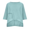 thumbnail image 3 of Blouses à Manches Courtes pour Femmes Mode Femme Décontracté Uni Col Rond T-Shirt Ample à Manches Courtes Blouse Hauts T-Shirts d'Été pour Femmes Hauts à Manches Courtes Hauts à Manches Courtes pour Femmes, 3 of 6