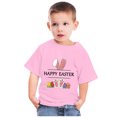 thumbnail image 4 of Penkiiy T-Shirts de Pâques pour Enfants Garçons Filles Mode Mignon Oreilles de Lapin de Pâques Œufs de Pâques Imprimé Col Rond Manches Courtes 5 Ans Rose, 4 of 4