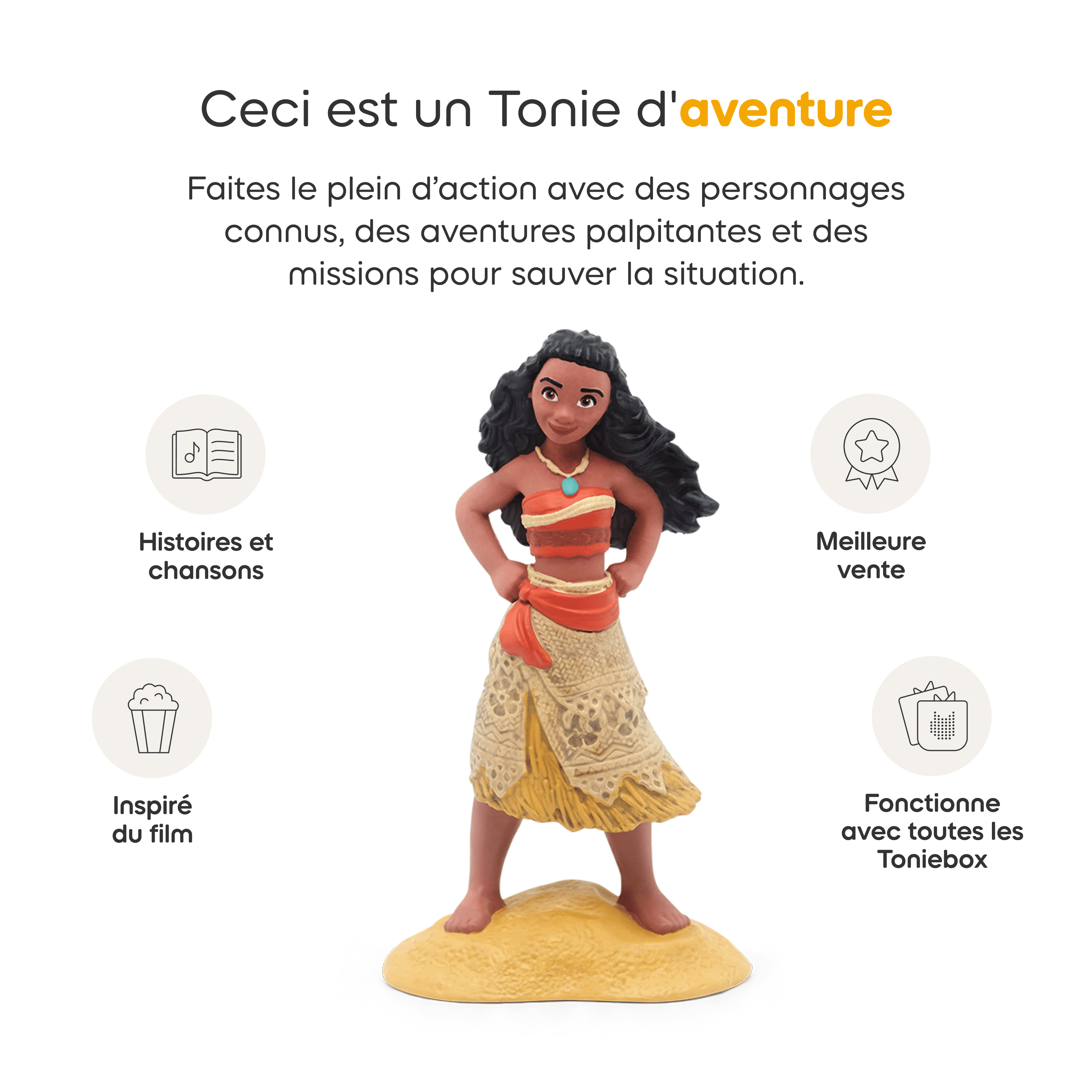 Figurine Audio pour la Toniebox Vaiana (En Français) Disney Princesse