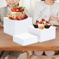 thumbnail image 1 of Elodie 3 Pcs Surélevateurs de Buffet Traiteur Support de Service pour Bonbons Fêtes Parfum Blanc, 1 of 8