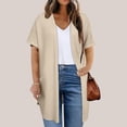 thumbnail image 2 of Plebaso Womens Plus Size Cardigan Short Sleeve Summer Cardigans Open Front Casual Blouses with Pockets, 2 of 7