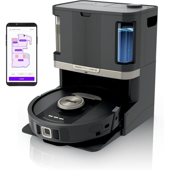 Remis à Neuf – Excellent État : Shark PowerDetect Aspirateur Robot 2-en-1 et Vadrouille avec Base NeverTouch Pro – Auto-Vidange, Auto-Remplissage et Auto-Nettoyage / Sans Sac / Modèle RV2820ZECA (Version Canadienne)