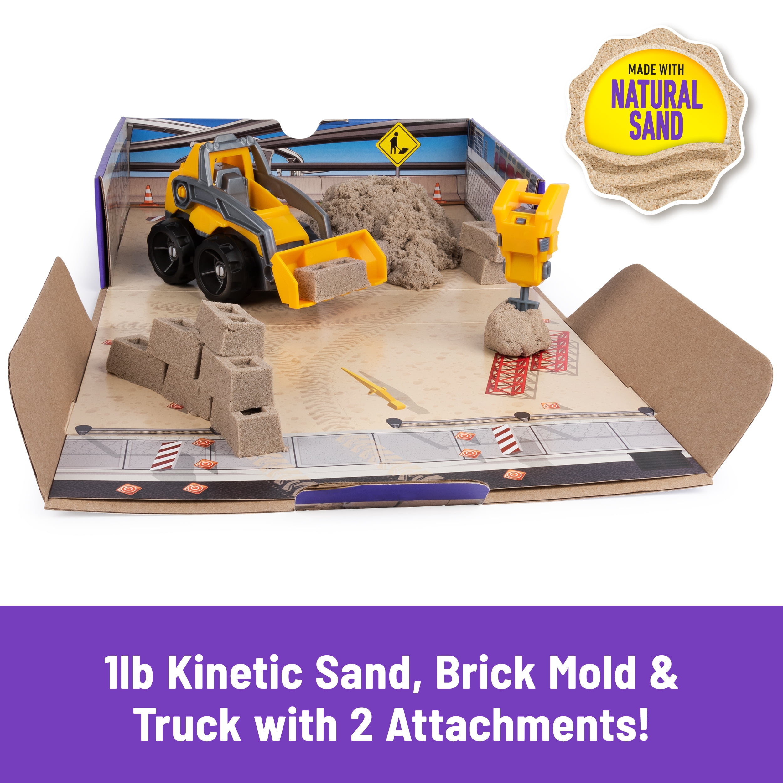 Kinetic Sand, Dig & Demolish Playset with 1lb Play Sand & Toy Truck, Sensory Toys for Kids Ages 3 and up