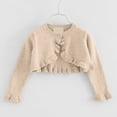 thumbnail image 2 of Hjtefg Girls' Knit Cardigan - Soft Lightweight Sweater | Comfortable Layering Piece for Versatile Styling,Color: Beige Size: 2-3 Years, 2 of 4