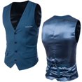 thumbnail image 3 of Jovati Sleeveless Suit Vest for Men, Solid Color, Polyester Blend, Slim Fit, Button Front, Casual Formal Wear, Spring Summer, 3 of 8