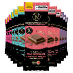 Ross Chocolates - Chocolate Bars - No Sugar Added with Stevia - Variety Pack x12