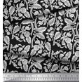 thumbnail image 3 of Soimoi Rayon Fabric Leaves & Floral Block Printed Fabric 1 Yard 42 Inch Wide, 3 of 3