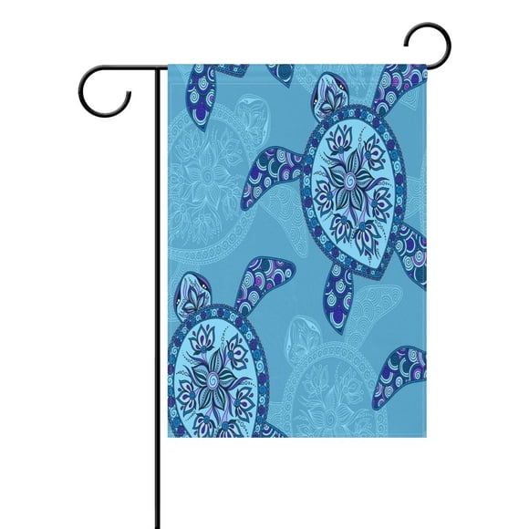 EREHome Drapeau de Jardin Tortue de Mer Aquarelle Peinture Océan Mer Drapeau Extérieur Maison Fête 12x18 Pouces