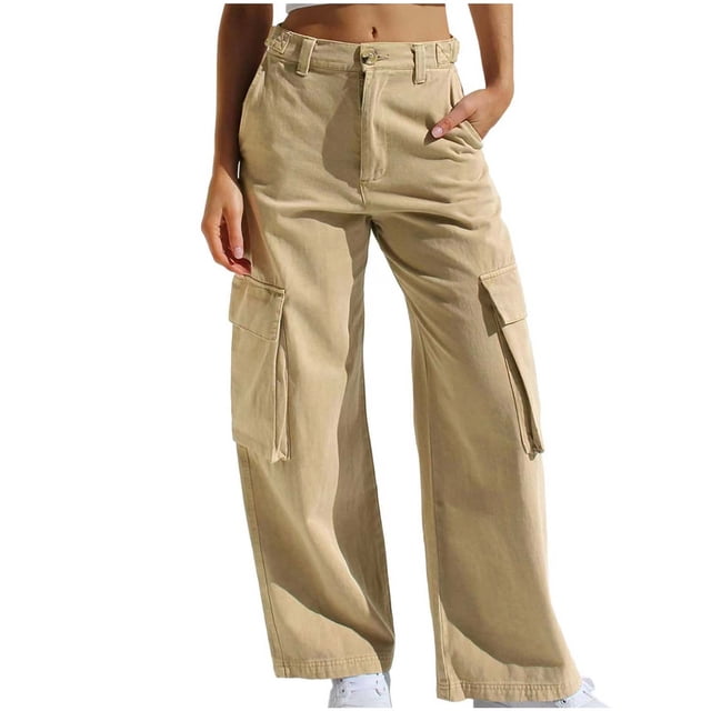 Teissuly Jeans for Women Fashion Spring/Summer Large Pocket Zipper Button Tight Pants, Size S-XL