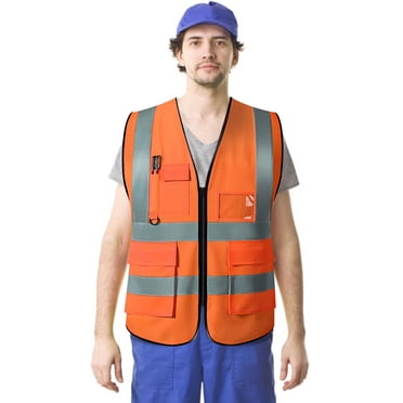 Gilet de Sécurité pour Homme, Vêtements de Travail de Protection Haute Visibilité, Ceinture de Travail Extérieure, Bande Réfléchissante