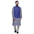 thumbnail image 1 of Atasi Kurta Pyjama pour Homme Veste Col Mandarin Indien Imprimé Ensemble de Tenue Ethnique, 1 of 5
