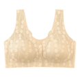 thumbnail image 5 of HBFAGFB Padded Bras for Women Front Button Built-In Bra Breathable Comfortable Underwear Beige Size M, 5 of 5