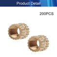 thumbnail image 4 of Wekity M4x5mm Female Thread Knurled Nuts,200PCS Hx5mm OD Brass Threaded Insert Embedment Nuts Hydraulic Welded Joint Injection Molding Assortment Kit for 3D Printing Injection Molding-0621, 4 of 5