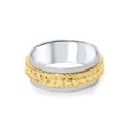 thumbnail image 2 of Alliance de Mariage Tressée Bicolore en Or Blanc et Jaune 14 K, 2 of 2