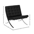 thumbnail image 2 of Pavilion Leather & Stainless Steel Barcelona Chair - Contract Grade, 2 of 10