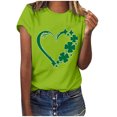 thumbnail image 1 of TopLLC St. Patrick's Day Patricks Day Chemises pour Femmes Hauts de Sarrau St Patricks Day Mode pour Dames St. Imprimé Cœur Manches Courtes Col Rond Chemise Femme Décontractée Ample, 1 of 4