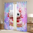 thumbnail image 2 of Cartoon Axolotl Windows Drapes Block 30%-50% Light,Sweet Donut Dessert Home Decor Curtains for Living Room,Butterfly Star Purple Gradient Window Drapes 38Wx54L Inches Set of 2 Panels, 2 of 6