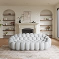 thumbnail image 2 of The Magic Home Canapé Courbe à Bulles 3 Places de 99 Pouces, Gris Pâle, 2 of 10
