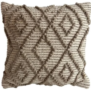 Terra textured cushion  18''x18'' - Taupe with diamond design