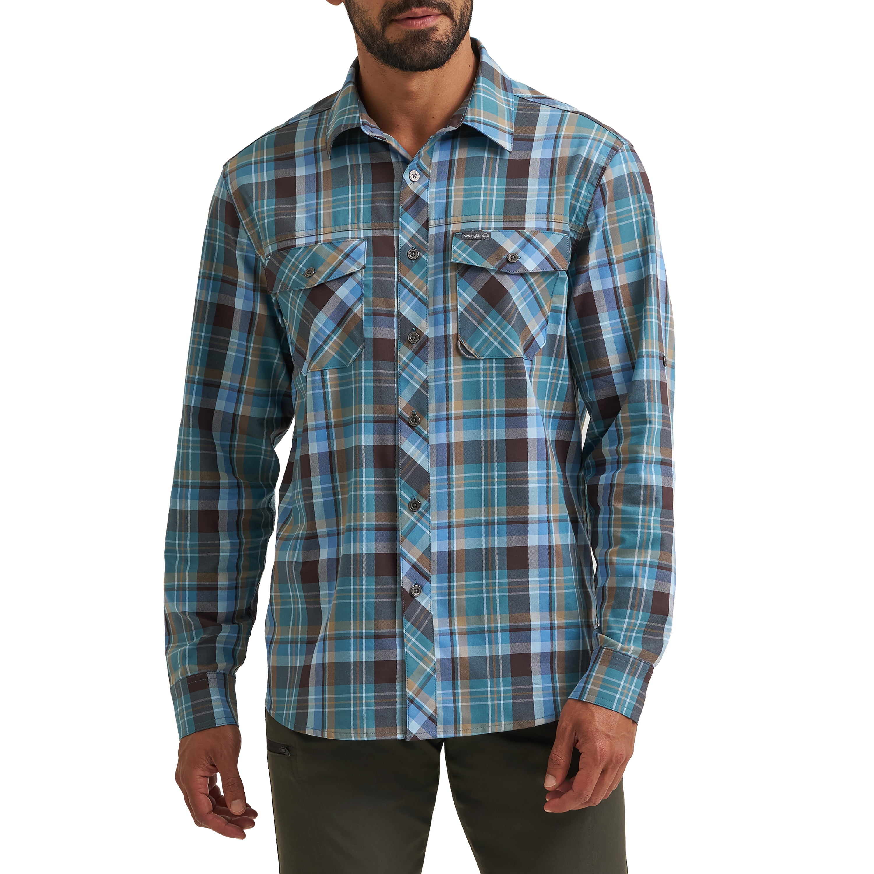 Wrangler® Men's Outdoor Top, Long Sleeve, Blue