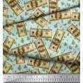 thumbnail image 3 of Soimoi Georgette Viscose Fabric Dollar Currency Note & Leaves Fabric Prints by Yard 42 Inch Wide, 3 of 3