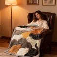 thumbnail image 4 of Flocking Cats Sleeping Patterns Flannel Blanket, 4 of 5