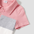 thumbnail image 4 of PatPat Family Matching Pink Set Solid Colorblock Polo collar Short-sleeve Shirt or Ruffle-sleeve Belted Dress, 4 of 5