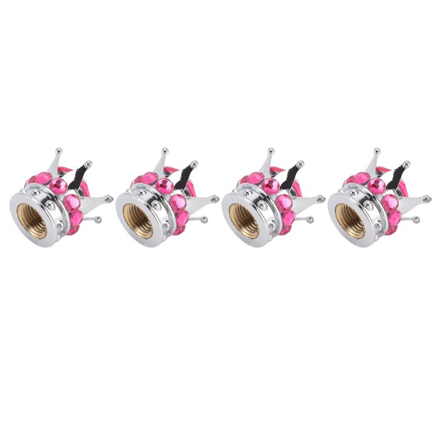 Housses de Soupapes de Roue, 4 Pcs Universelles Légères pour Potence de Roue pour Voitures Camions Bicyclettes Rouge Rose