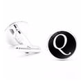thumbnail image 2 of fastboy 1 Pair Men's Letter Cufflink Wedding Formal Initial Alphabet Stainless Steel Cufflink, Letter Q, 2 of 6