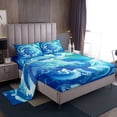 thumbnail image 1 of YST Cartoon Blue Turtle Bed Sheets,Tropical Animal Sheet Set for Teens Adult,Blue White Ocean Wave Fitted Sheet Soft Luxury,Exotic Pattern Bedding Set 4pcs Queen, 1 of 5