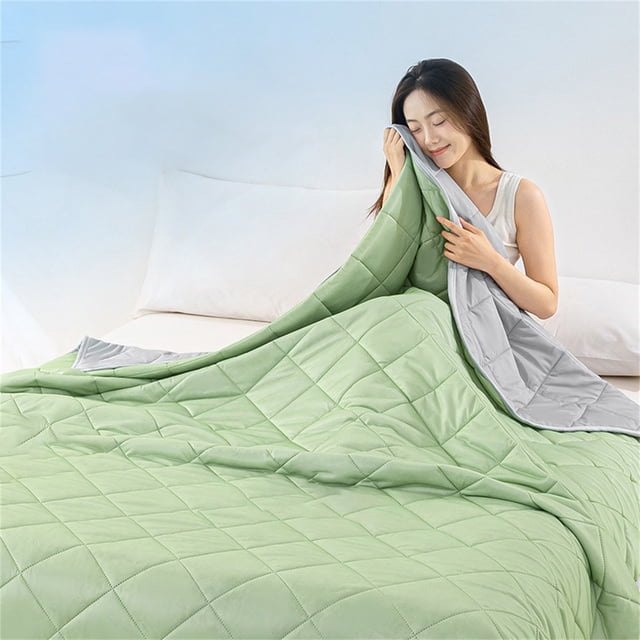 Polyester Blanket Heavy Blanket For Sleeping Perfect,Ice Blanket Summer Cooler Quilt For Hot Sleepers And Night Sweats Cooler Comforter Double Cold Effect Blanket Cooler Fiber Soft Machine Washable