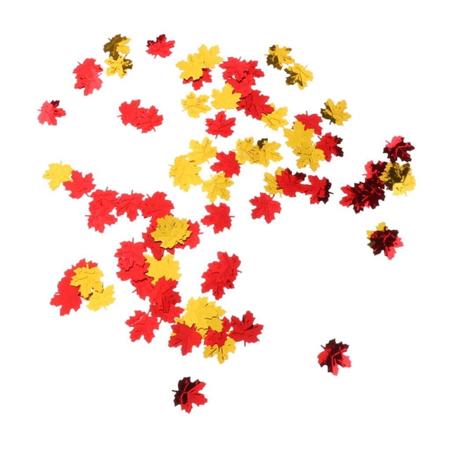 simhoa Confettis de Feuilles d'Érable Brillantes 15 g Décoration de Mariage et de Fête Or et Rouge