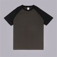 thumbnail image 2 of Ediodpoh Men’s Raglan Contrast T Shirt 230g Solid Color Retro Heavy Shoulder T Shirt Pure Cotton Matching Color Loose Short Sleeve Tops for Men Trendy BK3 XL, 2 of 4