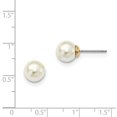 thumbnail image 2 of Gold-tone 8mm Simulated Pearl Post Earrings BF1281, 2 of 2