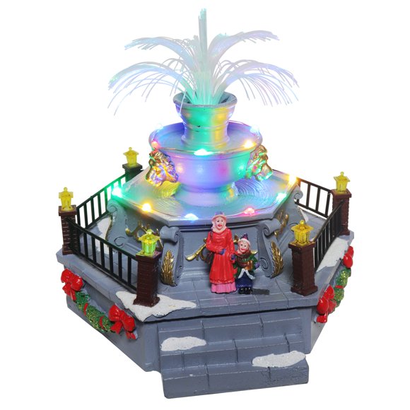Christmas Village Pre-lit Fountain | Lighted Snow Village Fountain is a Perfect Addition to Your Christmas Indoor Decorations & Holiday Displays