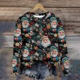 thumbnail image 1 of EGNMCR Sweatshirt de Noël pour Femmes Manches Longues Décontracté Col Rond Vacances Impression de Noël Mignon Hauts Amples, 1 of 4