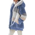 thumbnail image 2 of Innerwin Veste à Manches Longues pour Femmes Manteau d'Hiver Chaud Patchwork avec Poches Extérieur Bleu TTG, 2 of 3