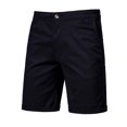 thumbnail image 1 of Yuzhih Summer Shorts for Men Slim Stretch Twill Flat Front Shorts Basic Solid Color Lounge Shorts with Pockets, 1 of 3
