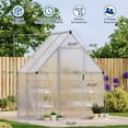 thumbnail image 3 of Heavy Duty Aluminum Polycarbonate Walk-In Greenhouse for Outdoors – Quick Setup Structure – Roof Vent & Rain Gutter – Large 6x4 FT Garden Greenhouse Kit for Backyard Patio Winter Plants, 3 of 9