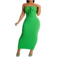 thumbnail image 2 of Birdeem Womens Solid Casuals Comfy Sleeveless V-Neck Knit Out Slim Mini Dress, 2 of 7