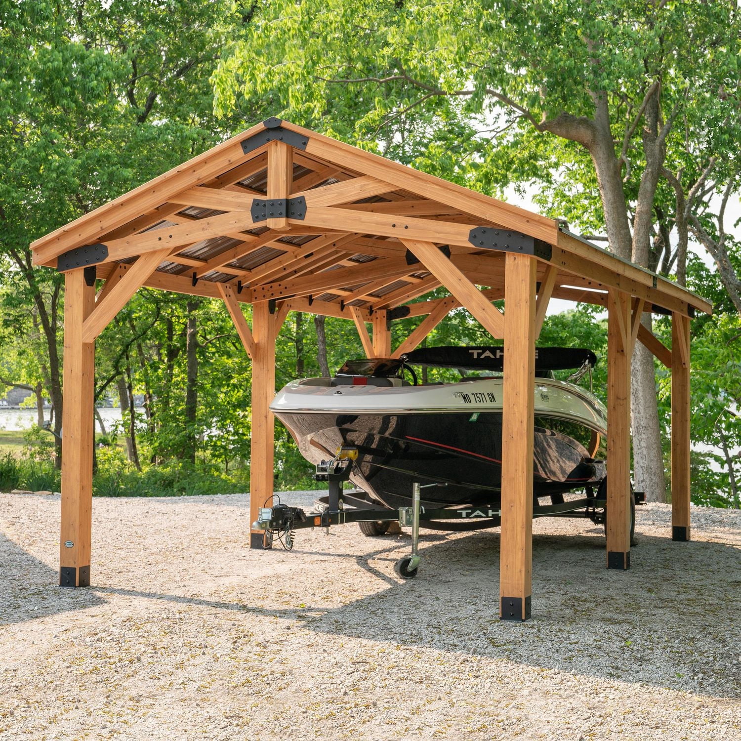 Backyard Discovery Pavillon de jardin en cèdre Norwood 20 pi x 12 pi