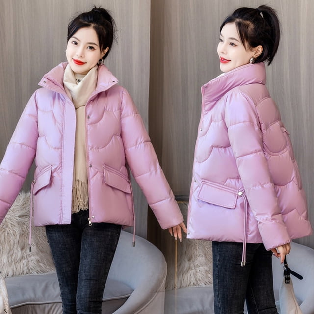 LSLJS Manteau Chaud pour Femmes avec Poches, Long Manteau d'Hiver à Manches, Parka en Duvet