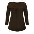thumbnail image 5 of Yuyuzo Womens Fall Shirts Long Sleeve Casual Scoop Neck Buttons Ruffled Tunic Tops Flowy Blouses, 5 of 5