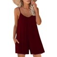 thumbnail image 1 of ORUYROP SNUGWIND Femmes Casual Sans Manches Sangle Lâches Combinaisons Réglables Shorts Extensibles Romper avec Poches, 1 of 5